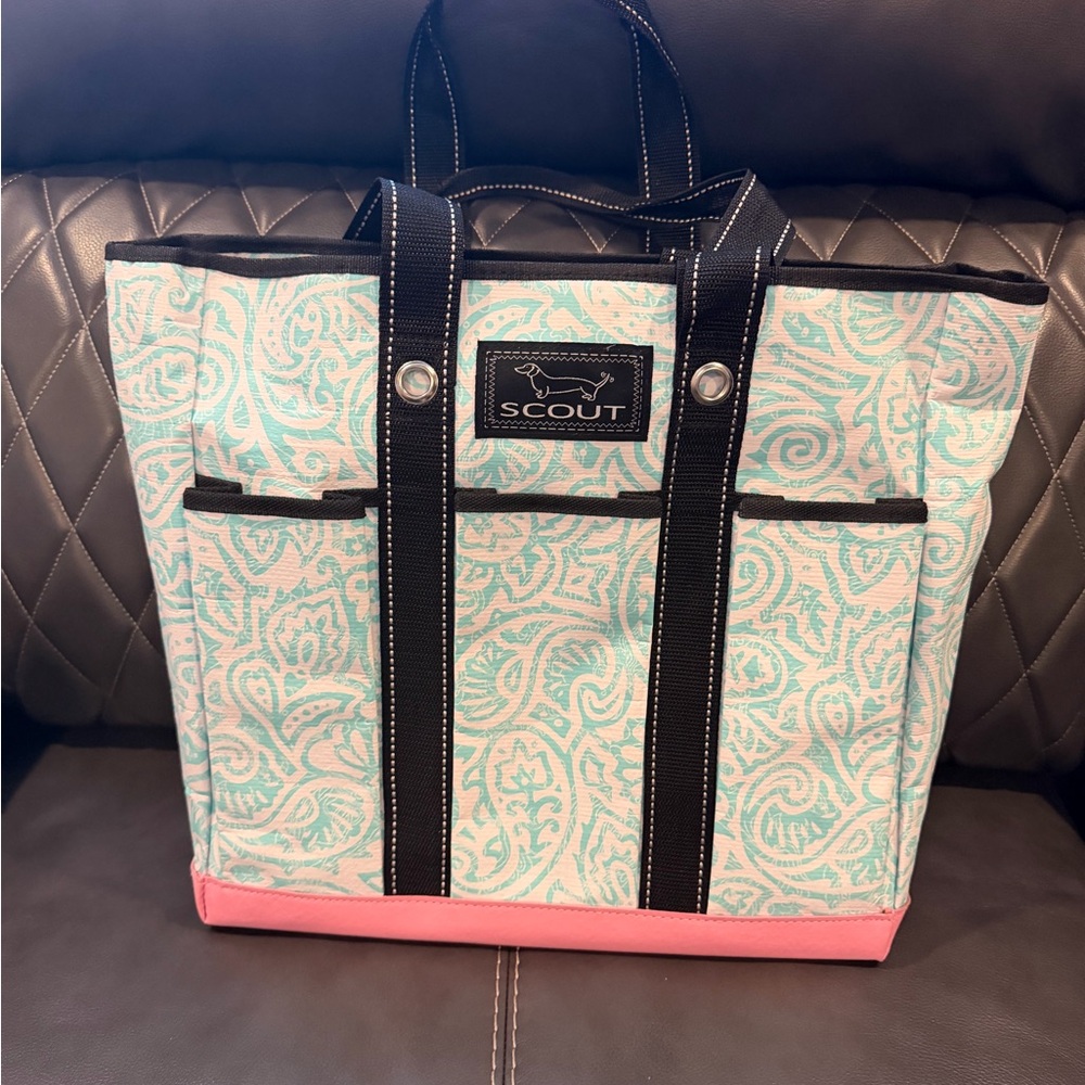 Scout Tote Bag - Aqua and Pink Paisley